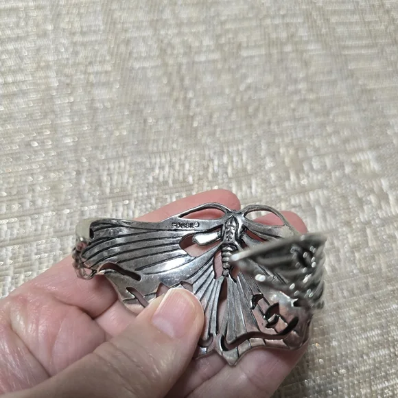 Fossil Silver Moth Cuff Bracelet - Picture 3 of 5